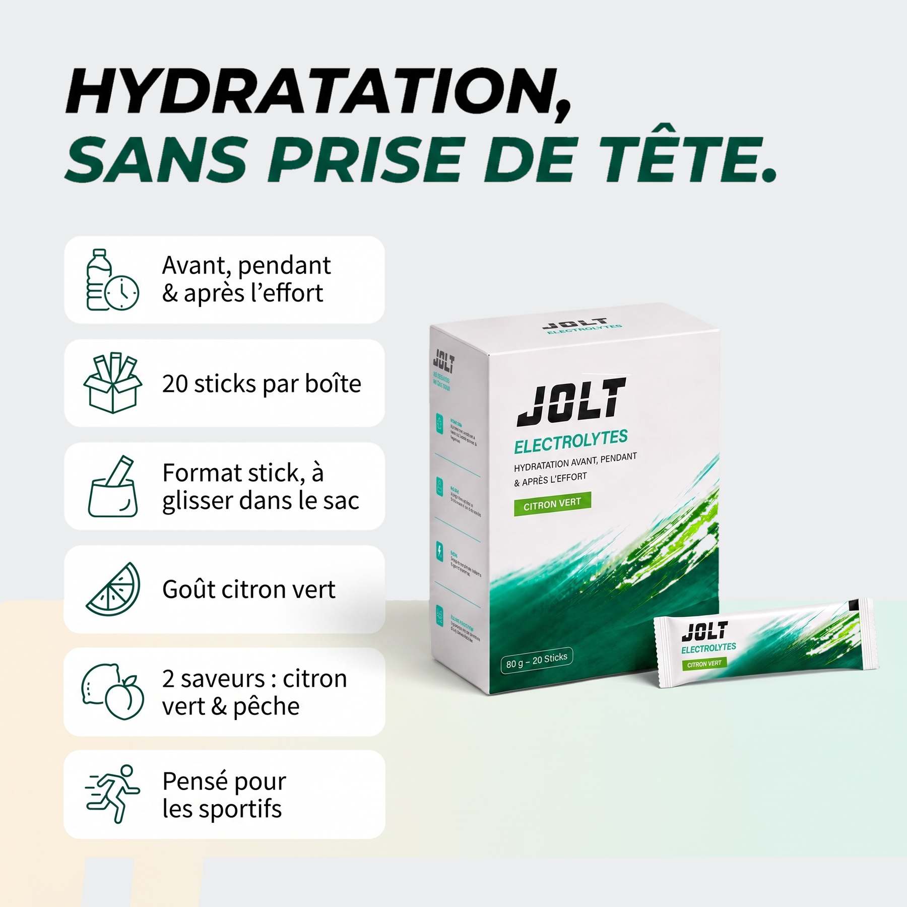 Electrolytes Citron vert | 20 sticks