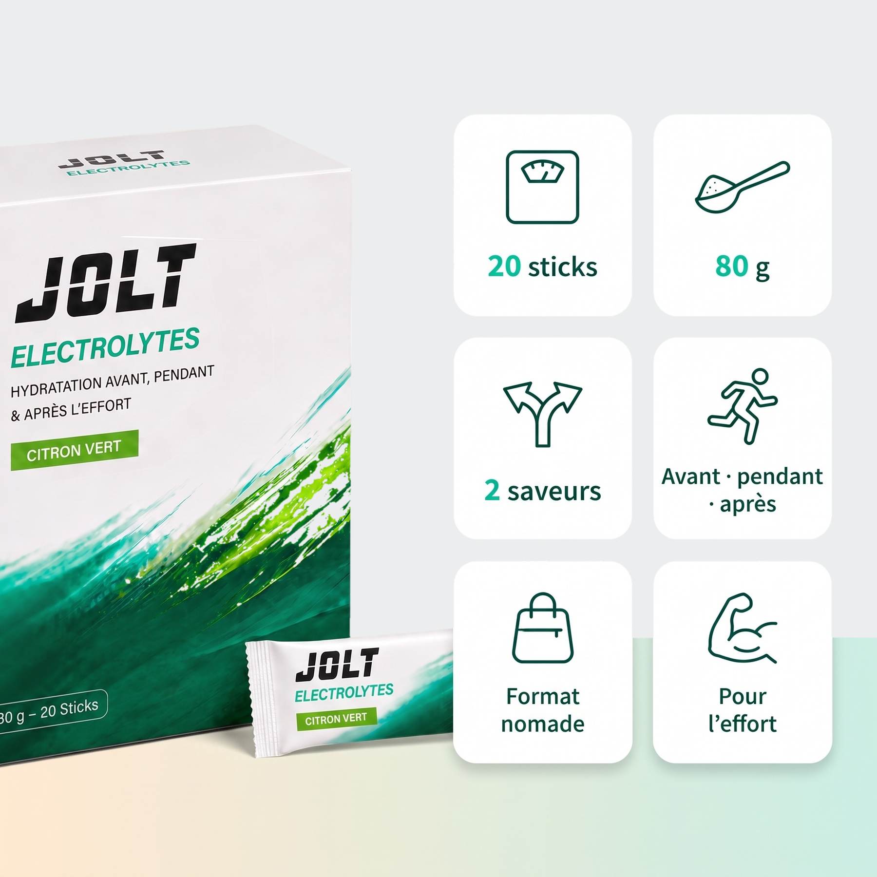 Electrolytes Citron vert | 20 sticks