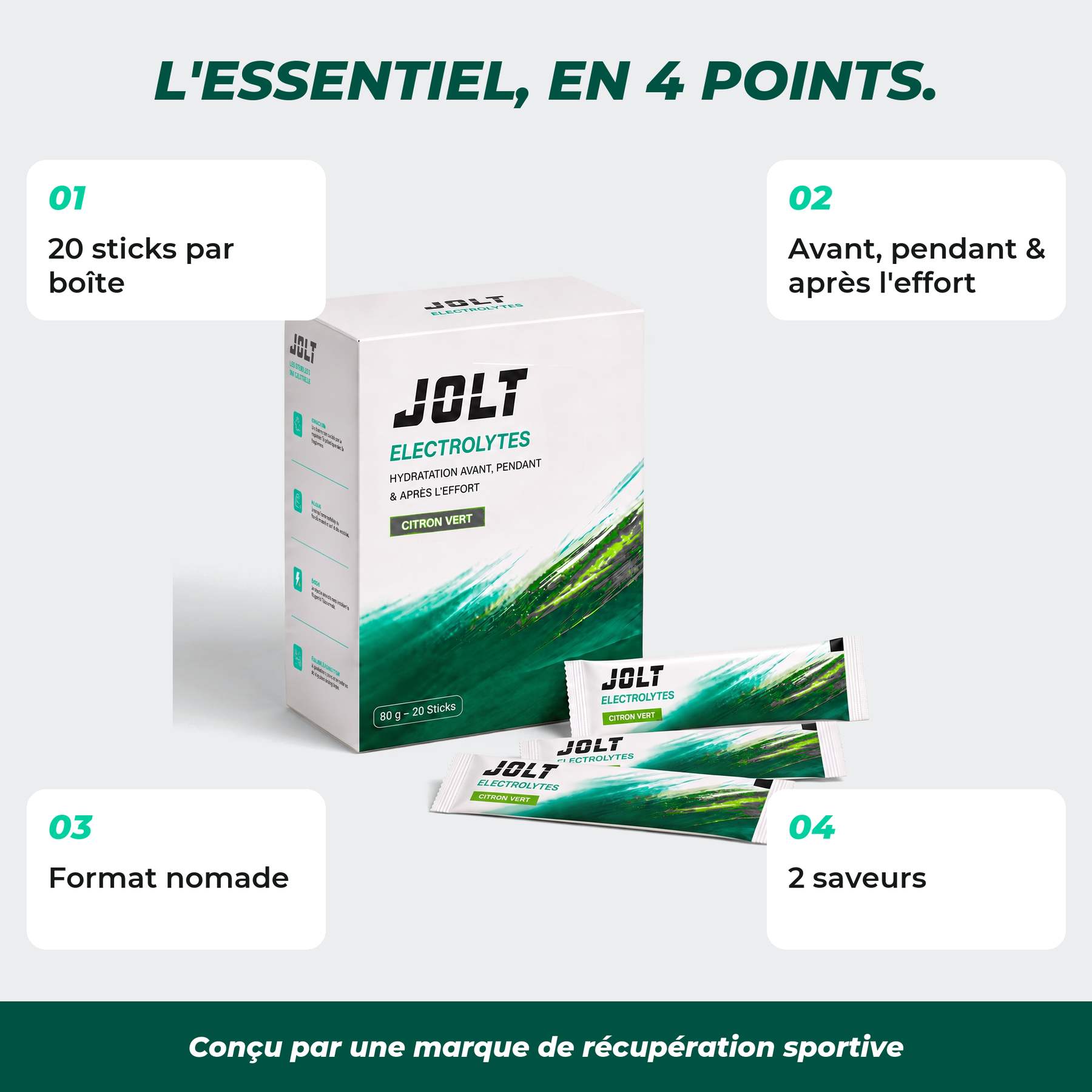 Electrolytes Citron vert | 20 sticks