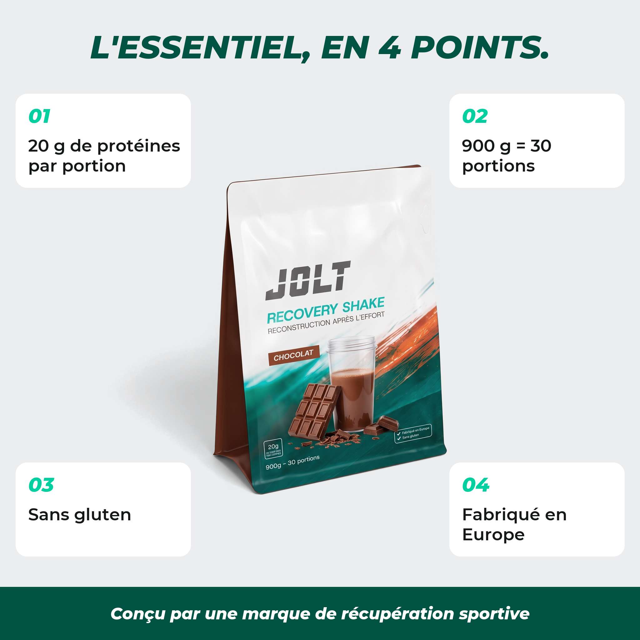 Recovery Shake Chocolat – Boisson protéinée