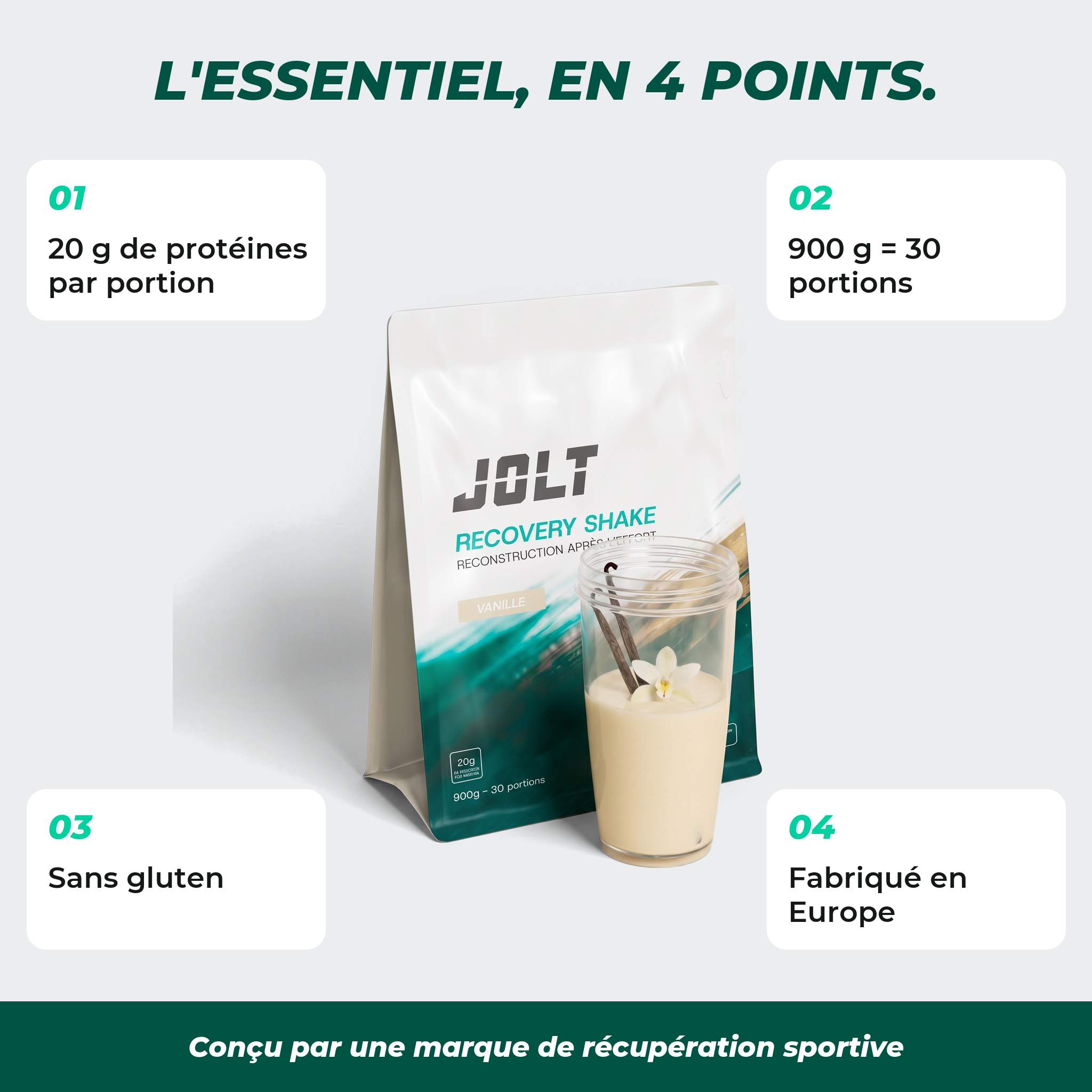 Recovery Shake Vanille – Boisson protéinée